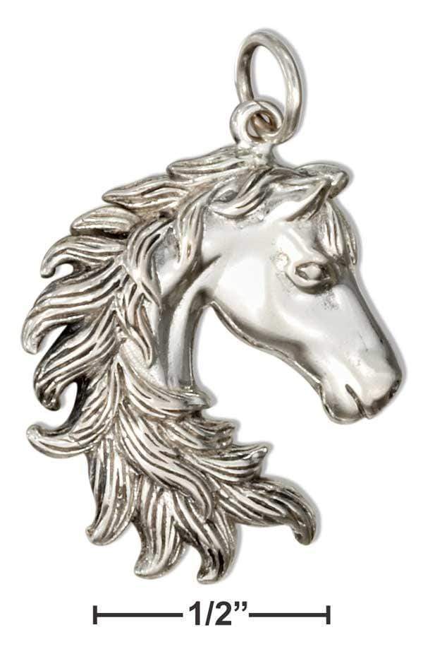 Silver Charms & Pendants Sterling Silver Horse Head Charm JadeMoghul