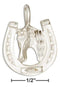 Silver Charms & Pendants Sterling Silver Horseshoe Pendant With Horse Head JadeMoghul Inc.
