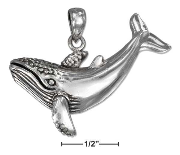 Silver Charms & Pendants Sterling Silver Humpback Whale Pendant JadeMoghul Inc.