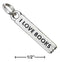 Silver Charms & Pendants Sterling Silver "I Love Books" Bookmark Charm JadeMoghul Inc.