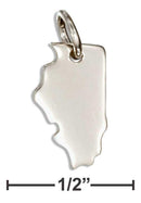 Silver Charms & Pendants Sterling Silver Illinois State Silhouette Charm JadeMoghul