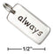 Silver Charms & Pendants Sterling Silver Inspirational "Always" "Forever" Message Tag Charm JadeMoghul Inc.