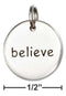 Silver Charms & Pendants Sterling Silver Inspirational "believe" Message Disk Charm JadeMoghul