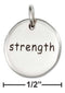 Silver Charms & Pendants Sterling Silver Inspirational "strength" "courage" Message Disk Charm JadeMoghul