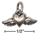 Sterling Silver Inspirational Tiny Heart With Wings Charm