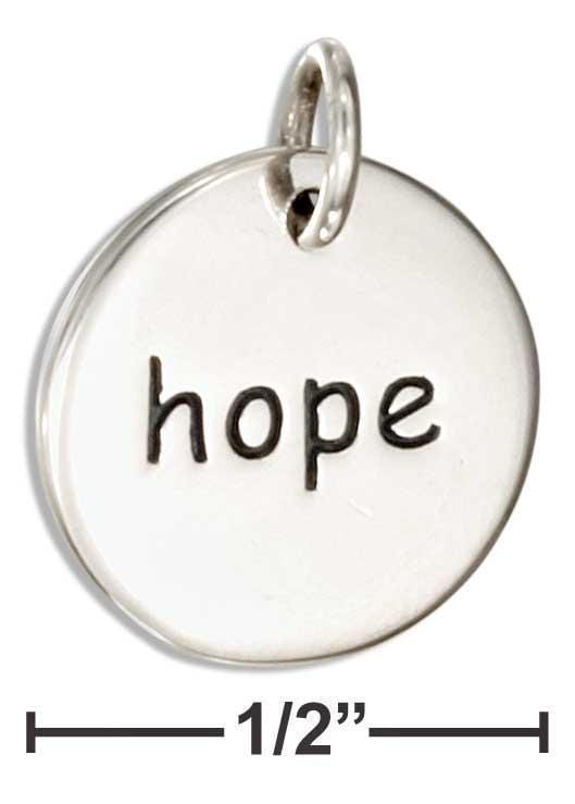 Silver Charms & Pendants Sterling Silver Inspirational Two Sided "hope" Message Disk Charm JadeMoghul