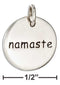 Silver Charms & Pendants Sterling Silver Inspirational Two Sided "namaste" Message Disk Charm JadeMoghul