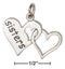 Silver Charms & Pendants Sterling Silver Interlocked Hearts Charm With "sisters" Message JadeMoghul