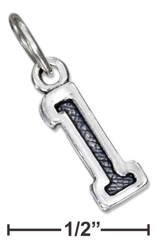 Silver Charms & Pendants Sterling Silver Jersey "1" Number Charm JadeMoghul Inc.