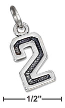 Silver Charms & Pendants Sterling Silver Jersey "2" Number Charm JadeMoghul Inc.