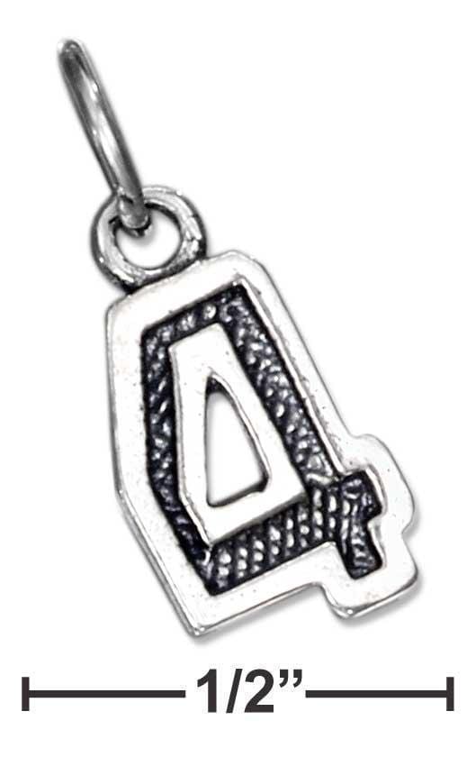 Silver Charms & Pendants Sterling Silver Jersey "4" Number Charm JadeMoghul Inc.