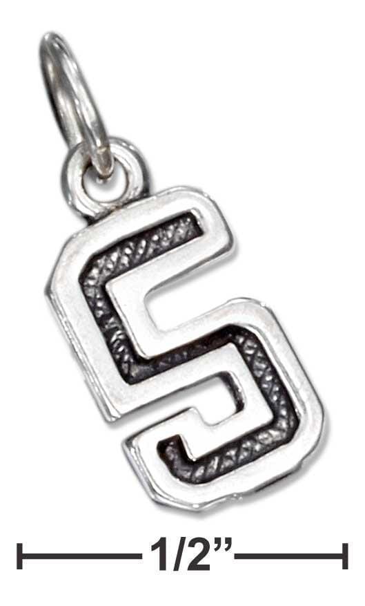 Silver Charms & Pendants Sterling Silver Jersey "5" Number Charm JadeMoghul Inc.