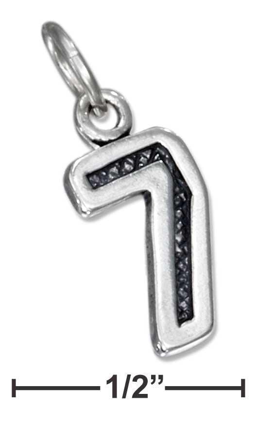 Silver Charms & Pendants Sterling Silver Jersey "7" Number Charm JadeMoghul Inc.