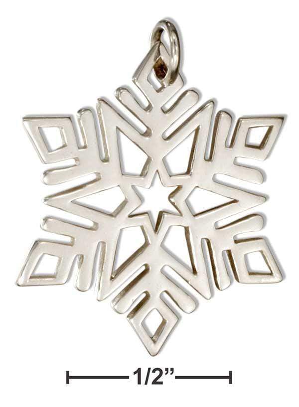 Silver Charms & Pendants Sterling Silver Large Snowflake Charm JadeMoghul