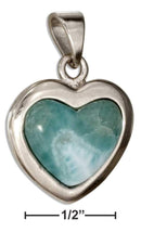 Silver Charms & Pendants Sterling Silver Larimar Heart Pendant JadeMoghul Inc.