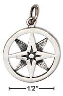 Silver Charms & Pendants Sterling Silver Layered Compass Charm JadeMoghul