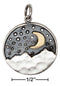 Silver Charms & Pendants Sterling Silver Layered Mountains Charm With Bronze Moon JadeMoghul