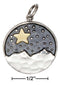 Silver Charms & Pendants Sterling Silver Layered Mountains Charm With Bronze Star JadeMoghul