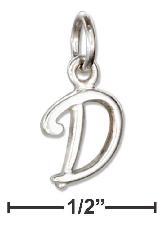 Silver Charms & Pendants Sterling Silver Letter "D" Script Initial Charm JadeMoghul Inc.