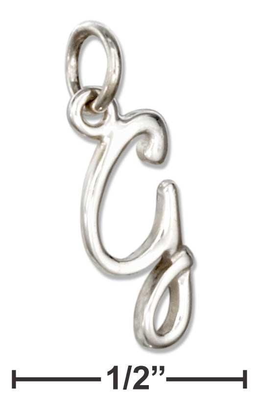 Silver Charms & Pendants Sterling Silver Letter "g" Script Initial Charm JadeMoghul