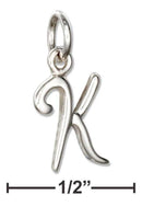 Silver Charms & Pendants Sterling Silver Letter "k" Script Initial Charm JadeMoghul