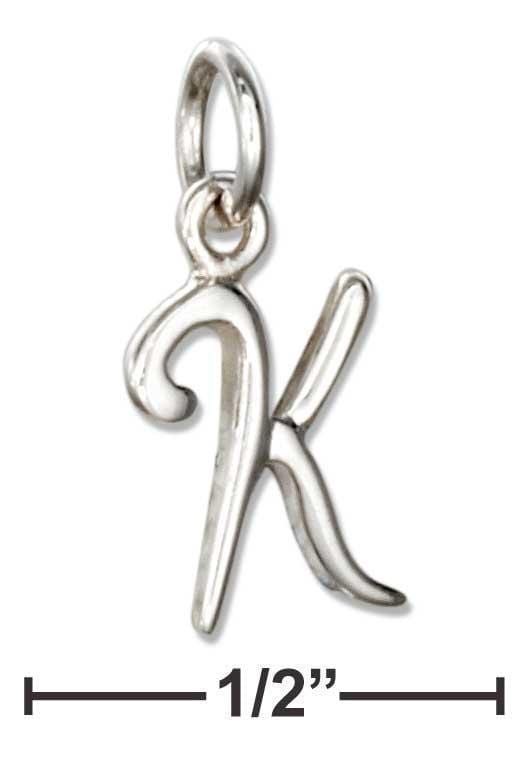 Silver Charms & Pendants Sterling Silver Letter "k" Script Initial Charm JadeMoghul