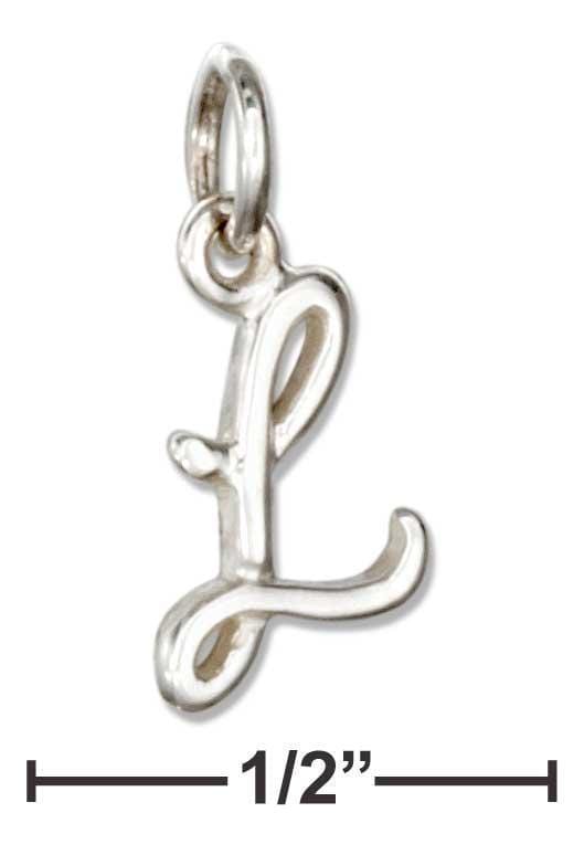 Silver Charms & Pendants Sterling Silver Letter "l" Script Initial Charm JadeMoghul