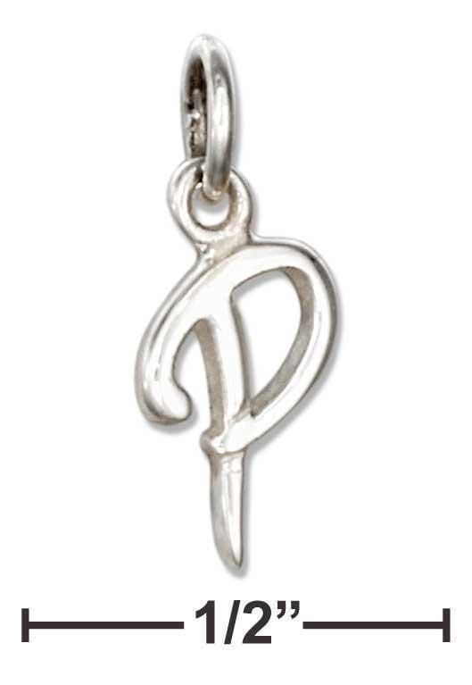 Silver Charms & Pendants Sterling Silver Letter "p" Script Initial Charm JadeMoghul