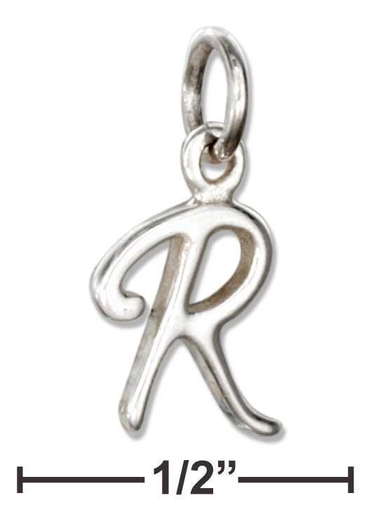 Silver Charms & Pendants Sterling Silver Letter "r" Script Initial Charm JadeMoghul