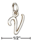 Silver Charms & Pendants Sterling Silver Letter "v" Script Initial Charm JadeMoghul