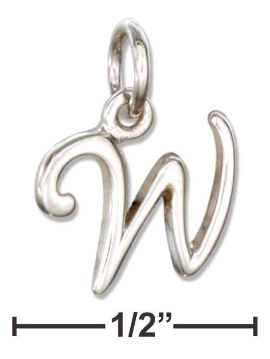 Silver Charms & Pendants Sterling Silver Letter "w" Script Initial Charm JadeMoghul