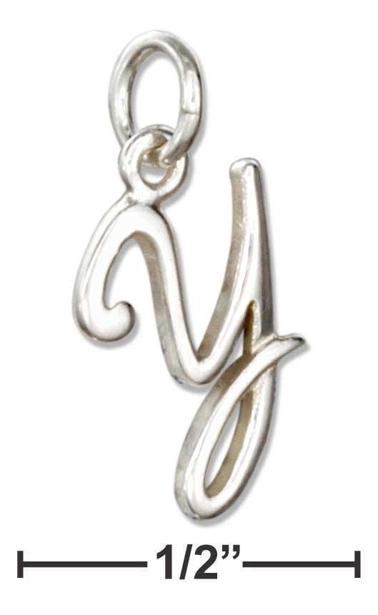 Silver Charms & Pendants Sterling Silver Letter "y" Script Initial Charm JadeMoghul