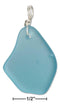 Silver Charms & Pendants Sterling Silver Light Aqua Ocean Blue Freeform Sea Glass Pendant JadeMoghul