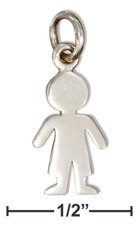 Silver Charms & Pendants Sterling Silver Little Boy Silhouette Charm JadeMoghul