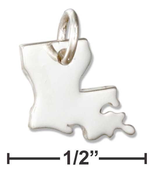 Silver Charms & Pendants Sterling Silver Louisiana State Silhouette Charm JadeMoghul Inc.