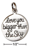 Silver Charms & Pendants Sterling Silver Love You Bigger Than The Sky Love You Deeper Than The Ocean Pendant JadeMoghul Inc.