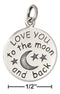 Silver Charms & Pendants Sterling Silver "Love You To The Moon And Back" Message Charm JadeMoghul Inc.