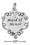 Silver Charms & Pendants STERLING SILVER MAID OF HONOR HEART CHARM WITH SCROLL EDGING JadeMoghul