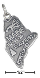 Silver Charms & Pendants Sterling Silver Maine State Charm JadeMoghul Inc.