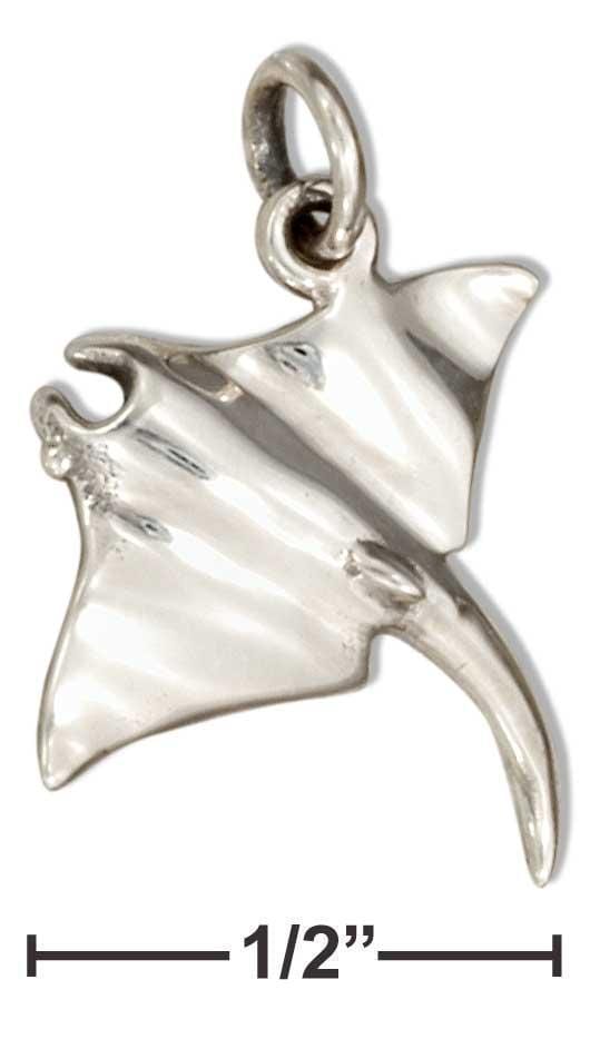 Silver Charms & Pendants Sterling Silver Manta Ray Charm JadeMoghul