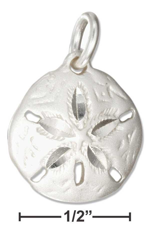 Silver Charms & Pendants Sterling Silver Medium Sand Dollar Charm JadeMoghul