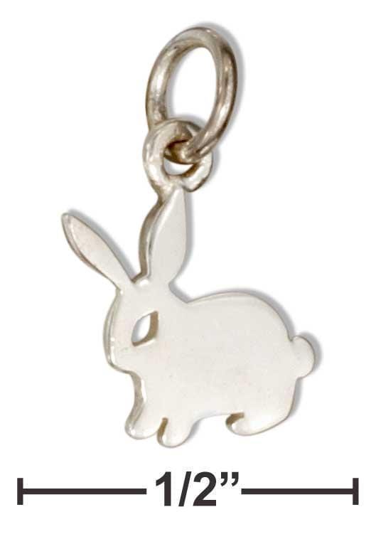 Silver Charms & Pendants Sterling Silver Mini Bunny Rabbit Silhouette Charm JadeMoghul Inc.