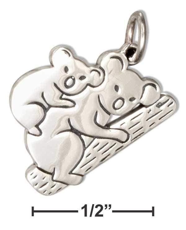 Silver Charms & Pendants Sterling Silver Mom And Baby Koala Bear Charm Pendant JadeMoghul Inc.