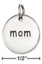 Silver Charms & Pendants Sterling Silver "Mom" Message Disk Charm JadeMoghul Inc.