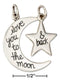 Silver Charms & Pendants Sterling Silver Moon And Star "Love You To The Moon & Back Message Charm Set JadeMoghul Inc.