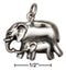 Silver Charms & Pendants Sterling Silver Mother And Baby Elephant Charm Pendant JadeMoghul Inc.
