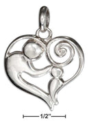 Silver Charms & Pendants Sterling Silver Mother And Child Heart Pendant JadeMoghul Inc.