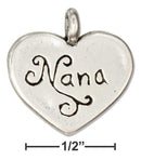 Silver Charms & Pendants Sterling Silver "nana" Message Heart Pendant JadeMoghul