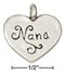 Silver Charms & Pendants Sterling Silver "nana" Message Heart Pendant JadeMoghul