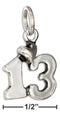 Silver Charms & Pendants Sterling Silver Number "13" Bar Mitzvah Charm With Heart JadeMoghul